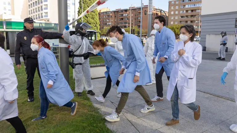 Simulacro de emergencia biológica en Pamplona. POLICÍA NACIONAL