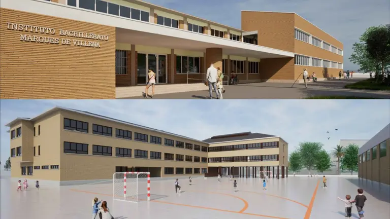 Simulación de la ampliación del IES de Marcilla y el colegio de Cintruénigo. GOBIERNO DE NAVARRA