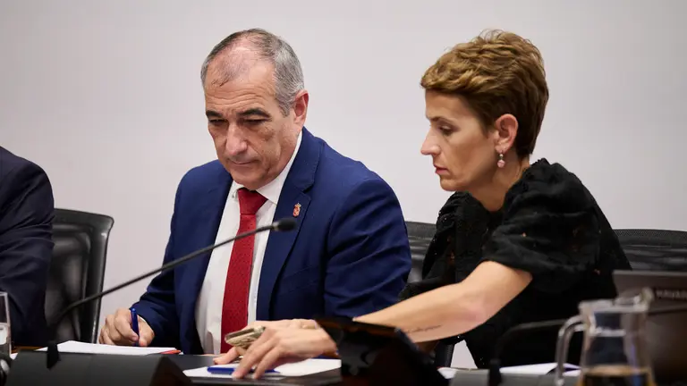 Comparecencia para que la presidenta del Gobierno foral, María Chivite, explique los últimos informes elaborados por la Oficina de Buenas Prácticas y Anticorrupción de la Comunidad foral de Navarra. PABLO LASAOSA