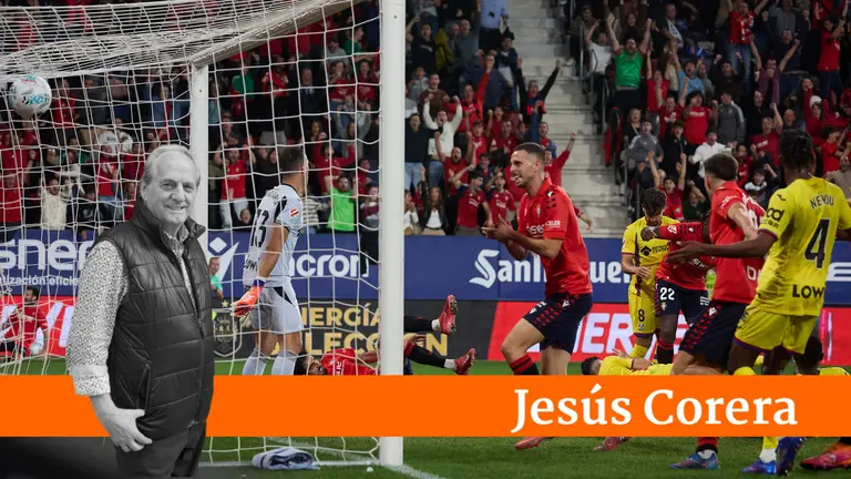 Los jugadores de Osasuna celebran el gol de Alejandro Catena (2-1) durante el partido de La Liga EA Sports entre CA Osasuna y Getafe CF disputado en el estadio de El Sadar en Pamplona. IÑIGO ALZUGARAY