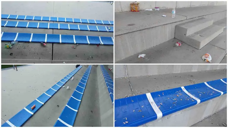 El CD Lezkairu denuncia la suciedad que traen los espectadores a las gradas del campo de fútbol cada fin de semana. CD LEZKAIRU