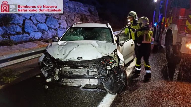 Accidente en Lumbier. BOMBEROS DE NAVARRA