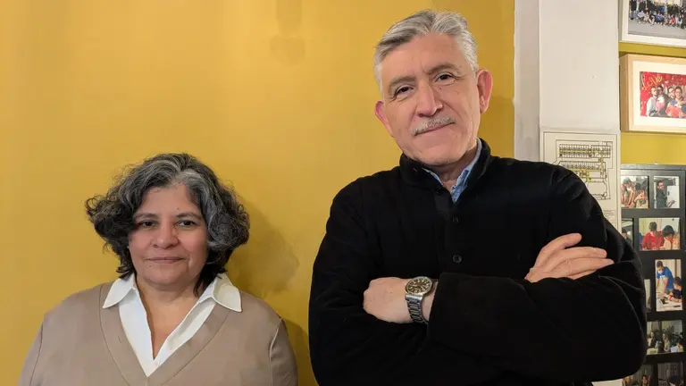 Delia Oliva y Juan Carlos Verdugo durante su visita a Navarra. CEDIDA