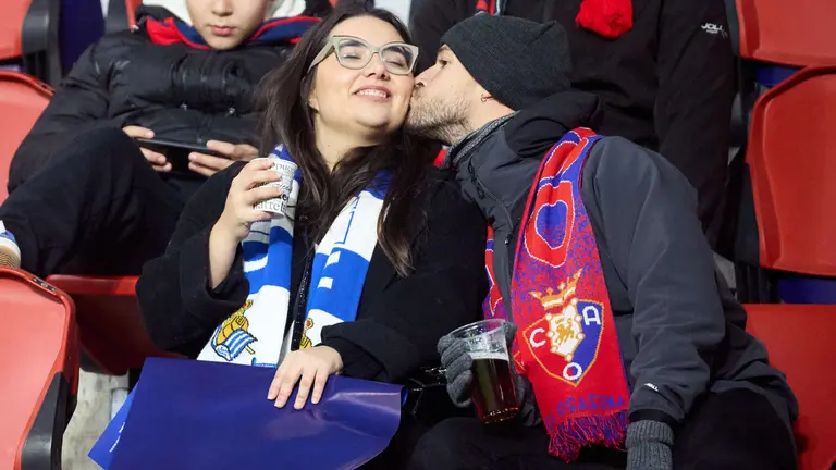 La grada del estadio de El Sadar durante el partido de La Liga EA Sports entre CA Osasuna y Real Sociedad disputado en Pamplona. IÑIGO ALZUGARAY