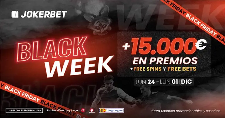 JOKERBET.es lanza un Black Friday 2025 lleno de bonos, torneos y premios con +15.000 € en juego.