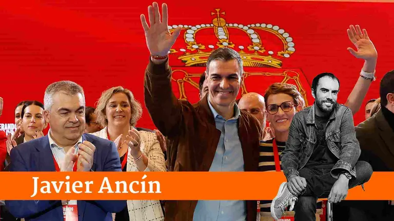 Cerdán Sánchez y Chivite en el congreso del PSN. EFE/ Jesús Diges