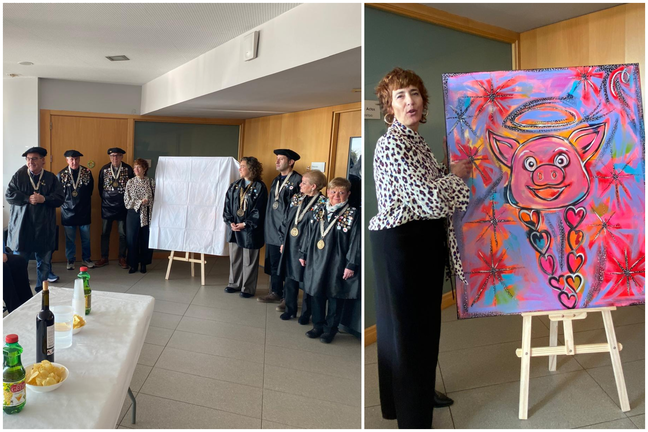 La Orden del Cuto Divino presenta en Tafalla el cartel para la rifa de 2026. CEDIDA