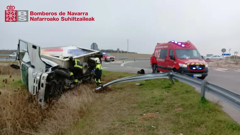Imagen del accidente. BOMBEROS DE NAVARRA