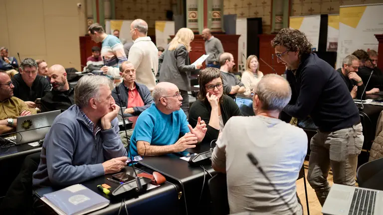 La asamblea general de la Mancomunidad de la Comarca de Pamplona debate, entre otras cuestiones, el presupuesto de 2026. PABLO LASAOSA