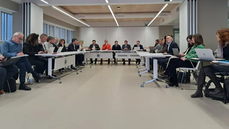 Miembros del Comit&eacute; de la Estrategia de Especializaci&oacute;n Inteligente (S4) durante la reuni&oacute;n en el Polo de Iris. GOBIERNO DE NAVARRA