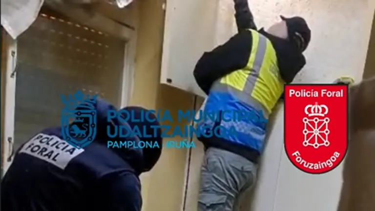 Imagen de la operaci&oacute;n conjunta de Polic&iacute;a Municipal de Pamplona y Polic&iacute;a Foral. GOBIERNO DE NAVARRA