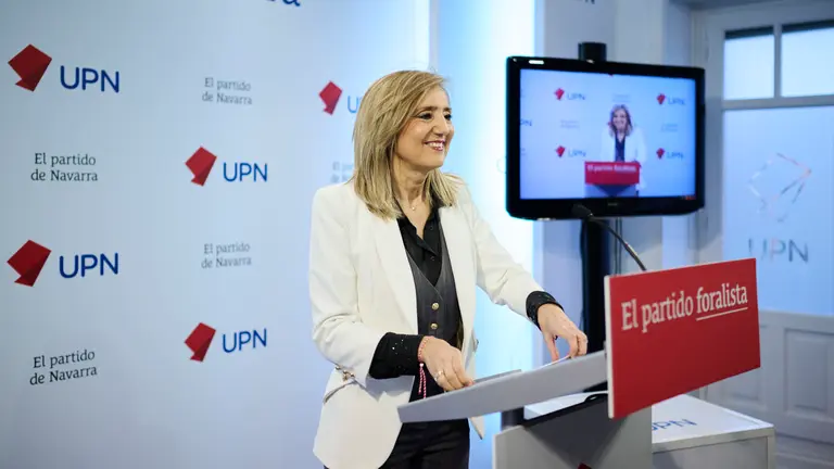 La presidenta de UPN, Cristina Ibarrola, valora cuestiones de actualidad pol&iacute;tica y parlamentaria. PABLO LASAOSA