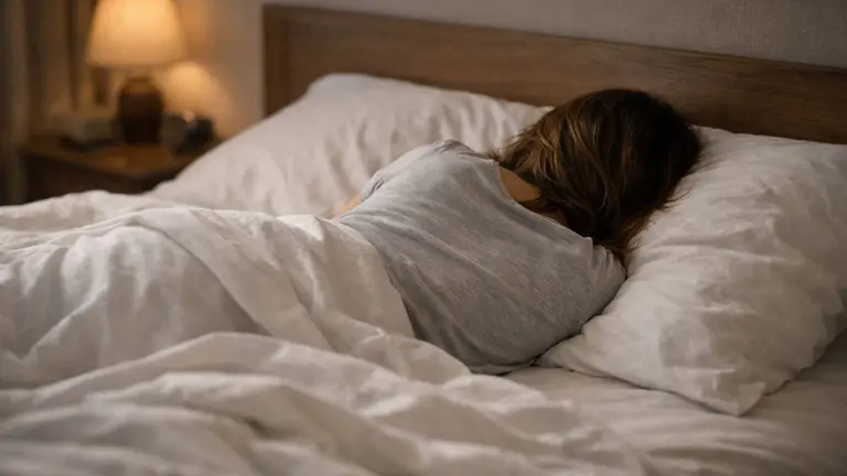 Imagen generada con Inteligencia Artificial de una mujer durmiendo en su cama. CHAT GPT