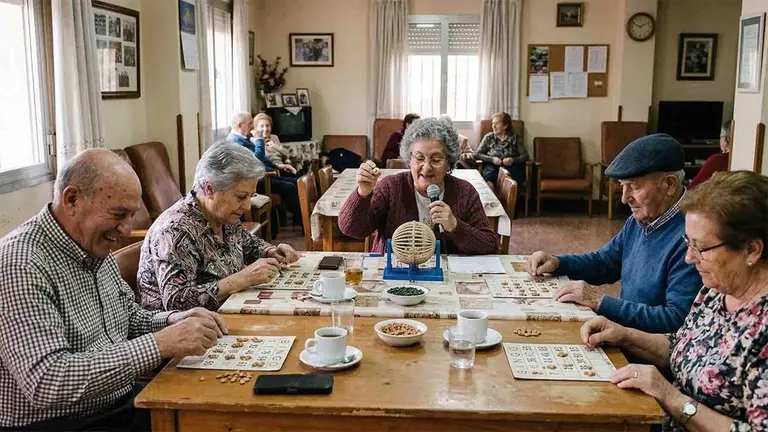 Una partida de bingo similar a la del Hogar del Jubilado Bonaparte, en Santutxu.