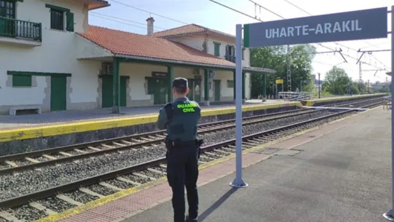 Estaci&oacute;n ferroviaria de Uharte Arakil en Navarra. Foto Guardia Civil.