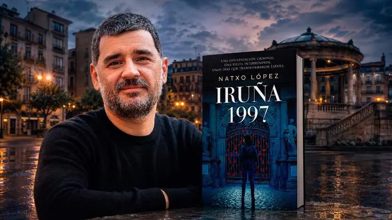 Natxo L&oacute;pez publica Iru&ntilde;a 1997, su primera novela negra, ambientada en Pamplona durante los Sanfermines de Miguel &Aacute;ngel Blanco.