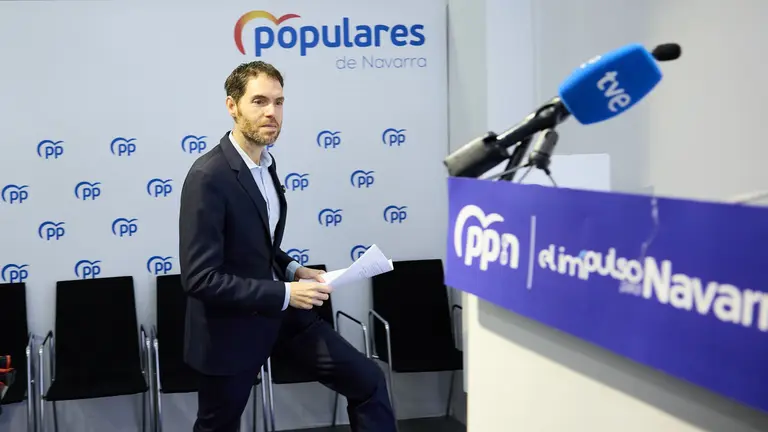 Rueda de prensa del secretario general del PPN y diputado por Navarra, Sergio Sayas. I&Ntilde;IGO ALZUGARAY