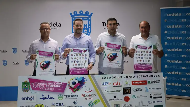 Presentación del IV Torneo de fútbol femenino Lourdes. AYUNTAMIENTO DE TUDELA