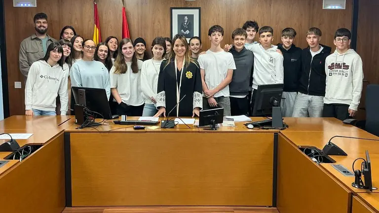 Los alumnos de Maristas participan en un juicio. CEDIDA
