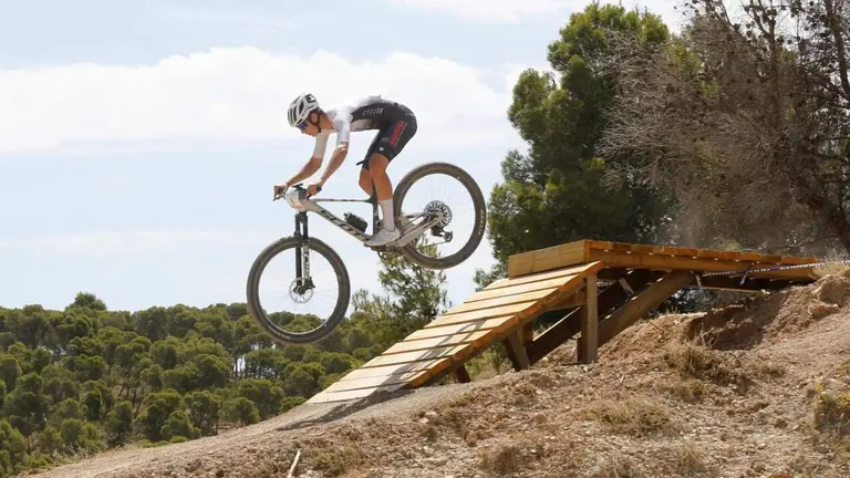 Imagen de la prueba de BTT en Arguedas. CEDIDA