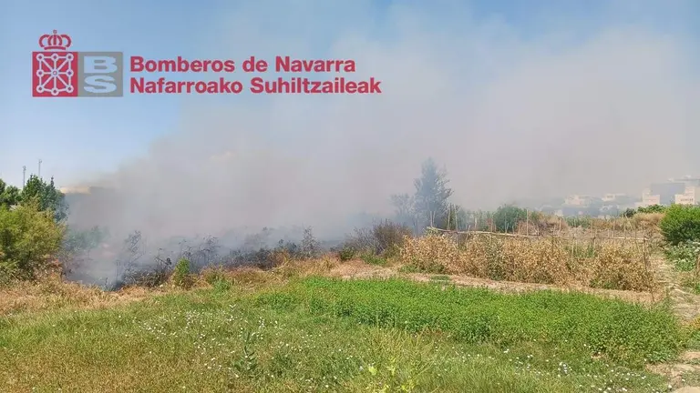 Imagen del incendio ocurrido en Corella. CEDIDA