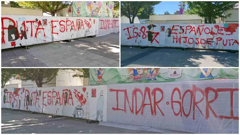 Pintadas proetarraas en las barracas de San Ferm&iacute;n. CEDIDA
