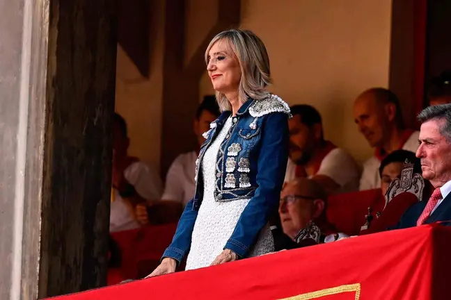 Cristina Ibarrola, en la presidencia de la plaza de toros de Pamplona en la corrida del 9 de julio con toros de Victoriano del R&iacute;o.