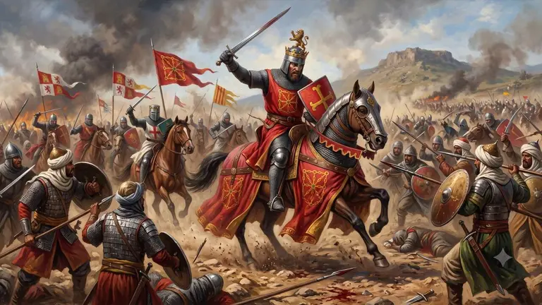 Sancho el fuerte en batalla - Imagen generada con IA.