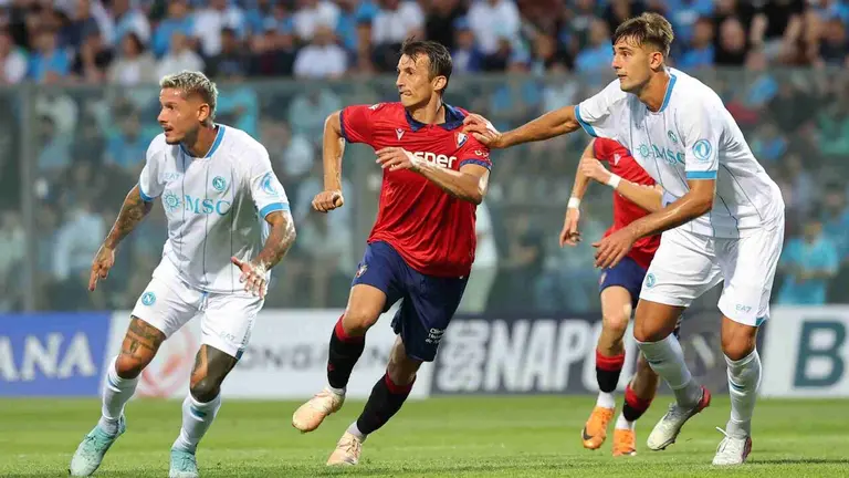 Ante Budimir en el partido Amistoso que Osasuna disput&oacute; en Italia contra el Napoli. OSASUNA