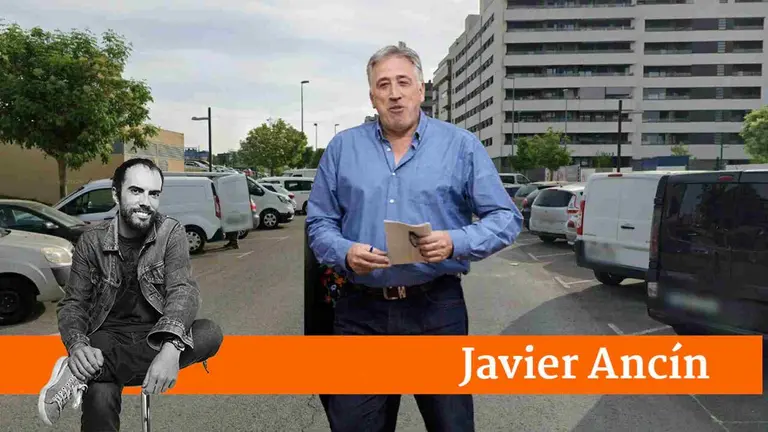 fotomontaje de Asiron en una de las calles que van a a pasar a ser de zona azul.