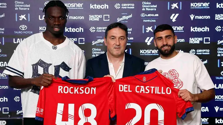 El atacante franc&eacute;s Romain Del Castillo y el central gan&eacute;s Rockson Yeboah han llegado a Osasuna para "darlo todo" por su nuevo equipo y tener una oportunidad de debutar en la Liga espa&ntilde;ola. En conferencia de prensa en el estadio de El Sadar, Del Castillo, procedente del Brest franc&eacute;s, ha asegurado que siempre le ha gustado y siempre ha tenido "el sue&ntilde;o de jugar en la Liga espa&ntilde;ola". Al respecto, ha comentado que Osasuna es "un club asentado en la Liga espa&ntilde;ola", lo que para &eacute;l es "muy positivo". &Eacute;sta era "la ocasi&oacute;n perfecta de ver otras cosas, de ver otras competiciones", ha afirmado. Por su parte, Rockson Yeboah, procedente del IFK G&ouml;teborg sueco, ha reconocido que para &eacute;l "este a&ntilde;o va a ser muy especial". Ya sabe lo que Luis Miguel Ramis espera de &eacute;l y est&aacute; "preparad&iacute;simo para darlo todo, esperando que me den la oportunidad". EFE/ Jes&uacute;s Diges