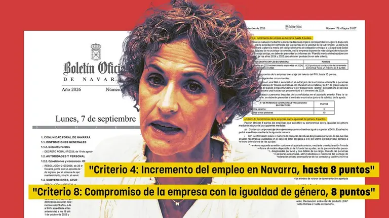 Fotomontaje con una imagen de la presidenta de Navarra, Mar&iacute;a Chivite. NAVARRA.COM