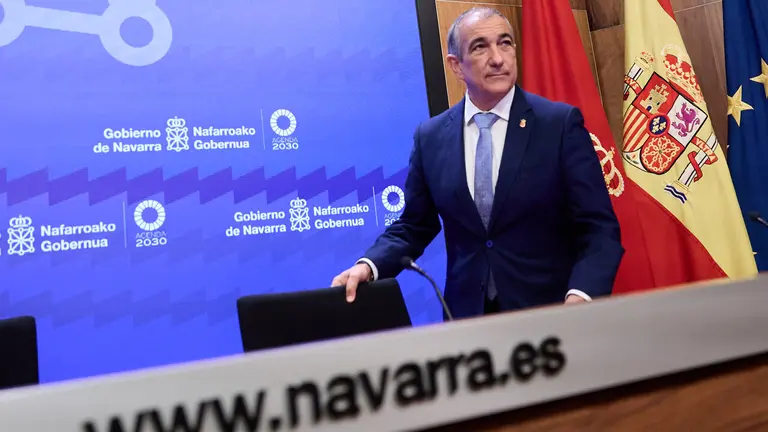 Rueda de prensa para informar de los asuntos tratados en la sesi&oacute;n de Gobierno de Navarra. Javier Rem&iacute;rez y &Oacute;scar Chivite. NAVARRA.COM