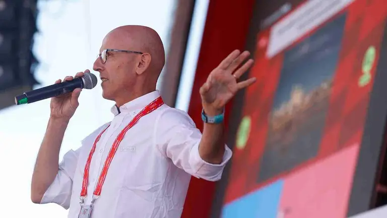 Juan Mari Guajardo, en la Vuelta a Espa&ntilde;a. EFE/ Javier Lizon