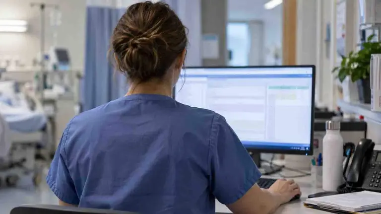 Una enfermera en un hospital.