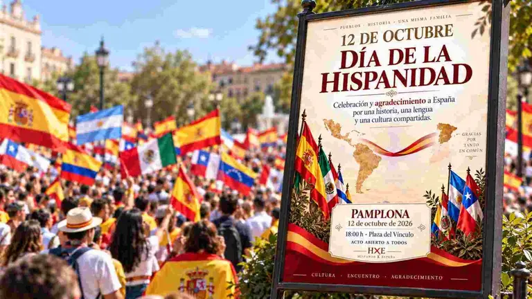 Cartel de la convocatoria de la concentraci&oacute;n del D&iacute;a de la Hispanidad.