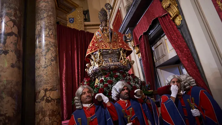 Procesión de San Fermín 2022 por las calles de Pamplona. PABLO LASAOSA