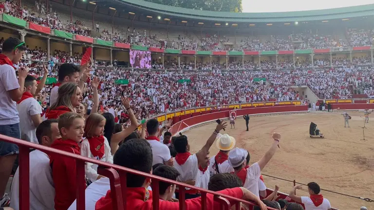 Momentos previos al sexto encierro de los Sanfermines de 2022 con toros de Jandilla.