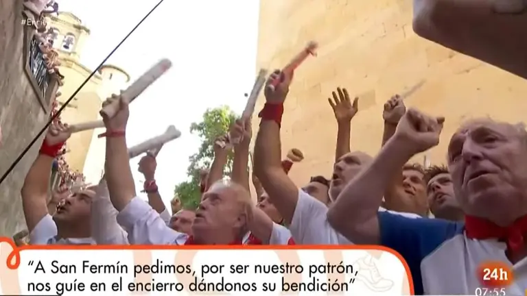 Ambiente previo al último encierro de San Fermín 2022 con toros de Miura