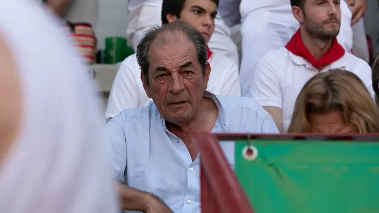 El ganadero de Miura en la Plaza de Toros de Pamplona donde Antonio Ferrera se enfrenta a los seis toros de la ganadería sevillana de Miura en la novena y última de abono de la Feria del Toro de los Sanfermines 2022. MAITE H. MATEO
