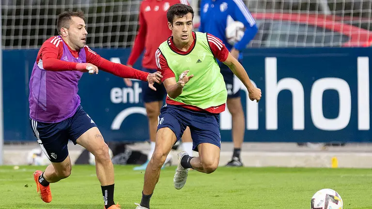 Rubén Peña y Manu Sánchez en Tajonar. CA Osasuna.