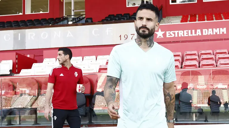 Rubén García y Sergio Herrera en Montilivi. CA Osasuna.