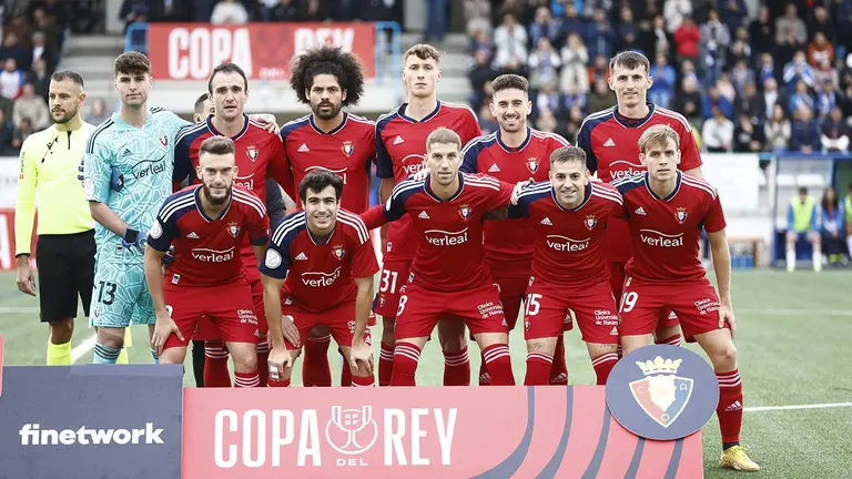 Equipo titular de Osasuna ante el Fuentes en la Copa del Rey. CA Osasuna.