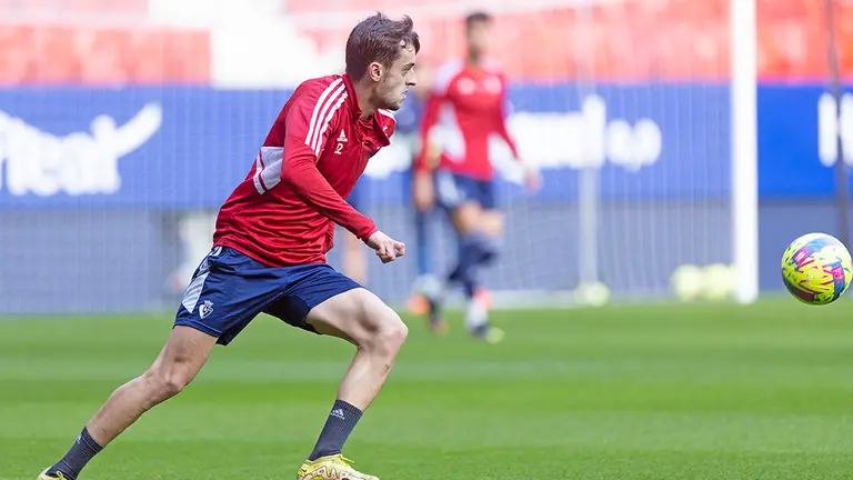 Aimar Oroz en un entrenamiento en El Sadar. CA Osasuna.
