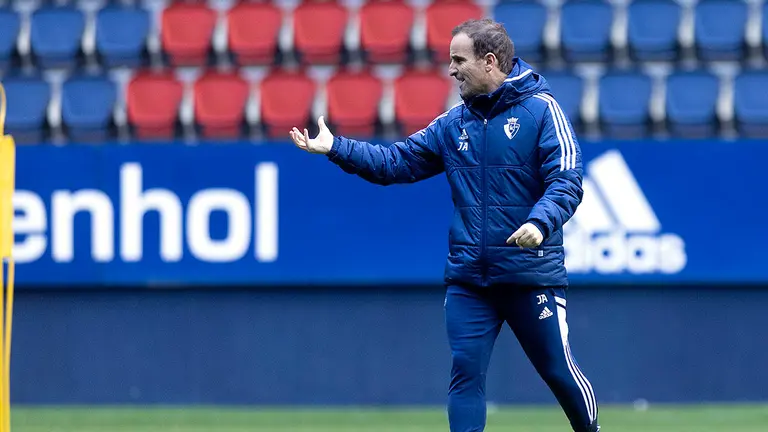 Jagoba Arrasate en un entrenamiento en El Sadar. CA Osasuna.
