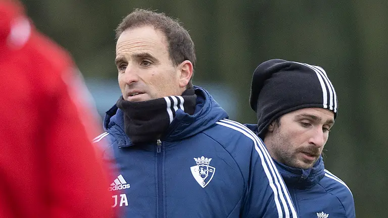 Jagoba Arrasate en un entrenamiento en Tajonar. CA Osasuna.