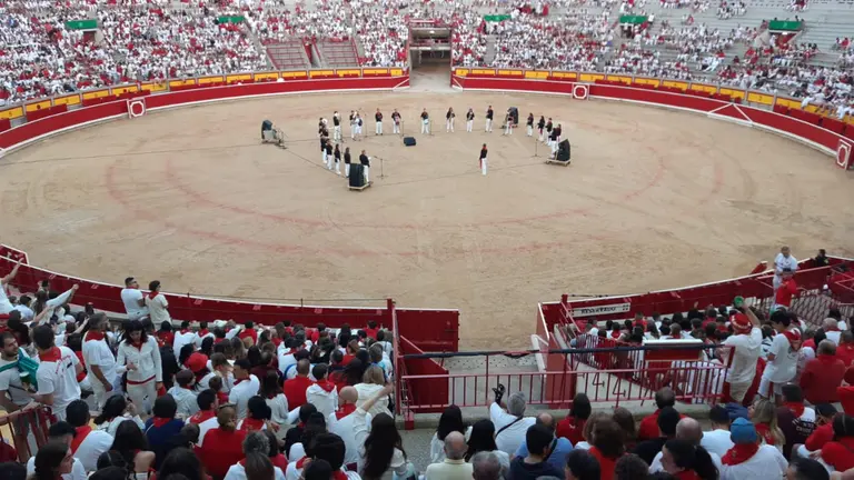 Plaza de toros de Pamplona antes del tercer encierro de San Fermín 2023 con toros de Cebada Gago. IRANZU LARRASOAÑA