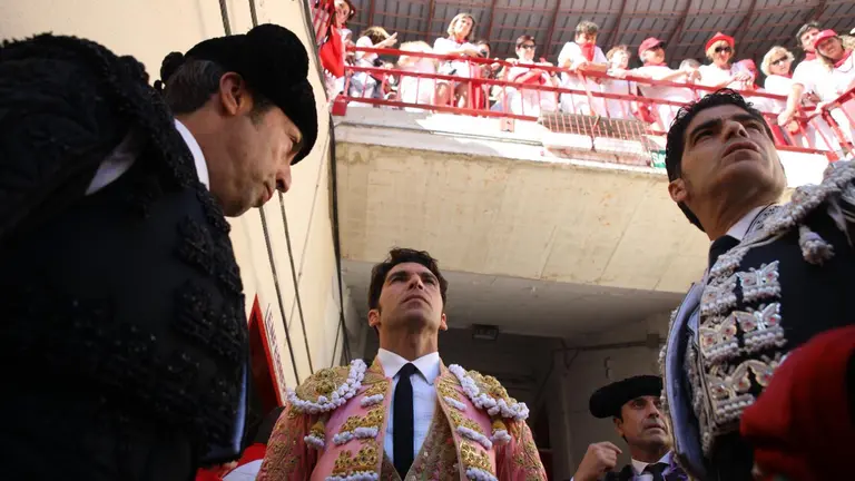 Cayetano en los momentos previos al comienzo de la séptima corrida de la Feria del Toro de San Fermín 2023 en Pamplona con toros de la ganadería Jandilla. ÍÑIGO ALZUGARAY