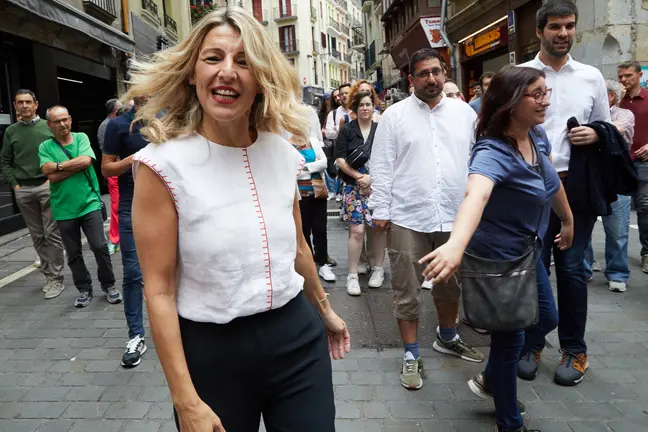 La vicepresidenta segunda del Gobierno de España, Yolanda Díaz, en una imagen de archivo en Pamplona. IÑIGO ALZUGARAY