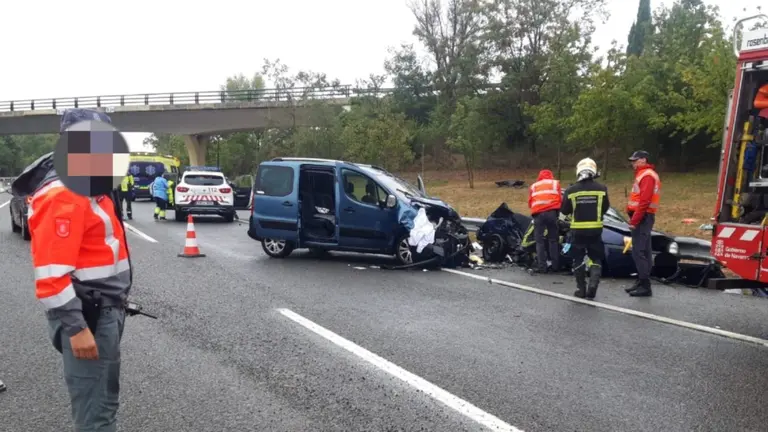 Imagen del lugar del accidente en el que ha muerto una persona. POLICÍA FORAL